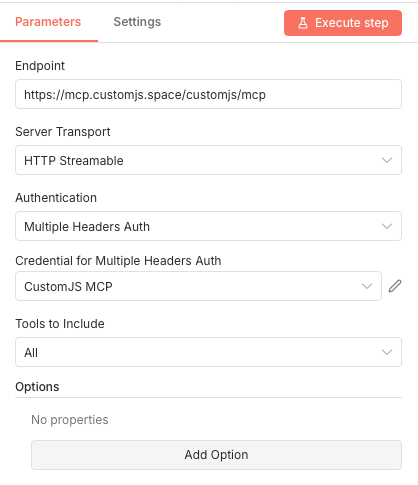 MCP Tool Configuration